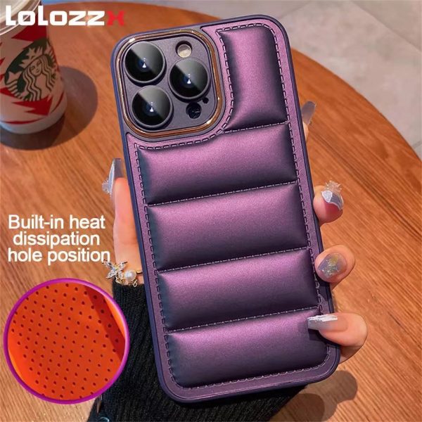 قاب purple leather puffers پافر بنفش برای آیفون