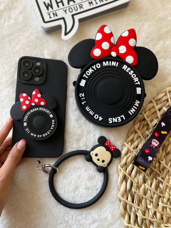 قاب میکی دوربینی با بند النگویی (Mickey Camera Case) برای آیفون و سامسونگ و شیائومی