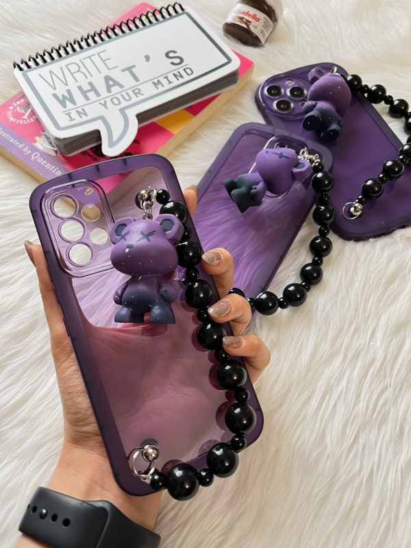 قاب بنفش آویز خرسی (Purple Bear) برای آیفون و سامسونگ و شیائومی