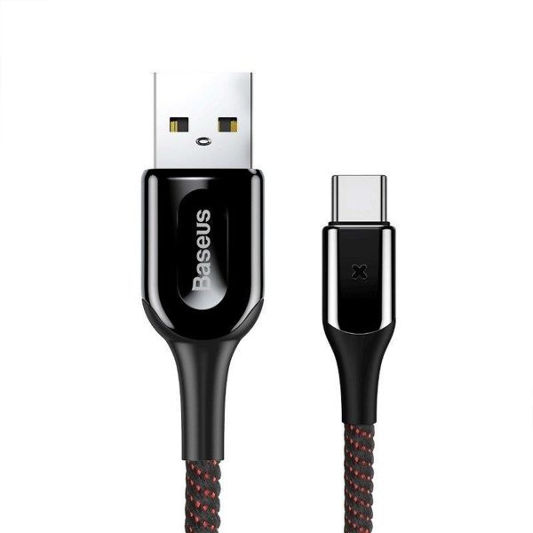 کابل تایپ سی هوشمند بیسوس 1 متر Baseus X-Shaped Light Cable CATXD-A01